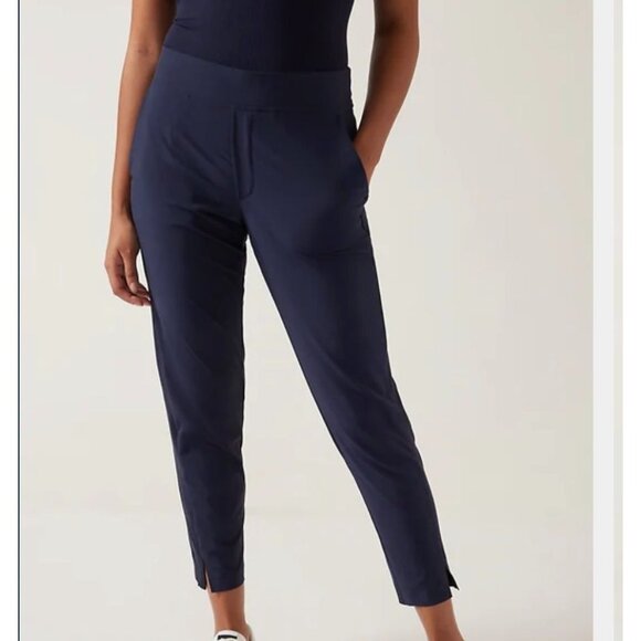 Brooklyn Ankle Pant Navy 8 Reg Pockets Casual Travel Commute School Athleisure - Picture 1 of 7